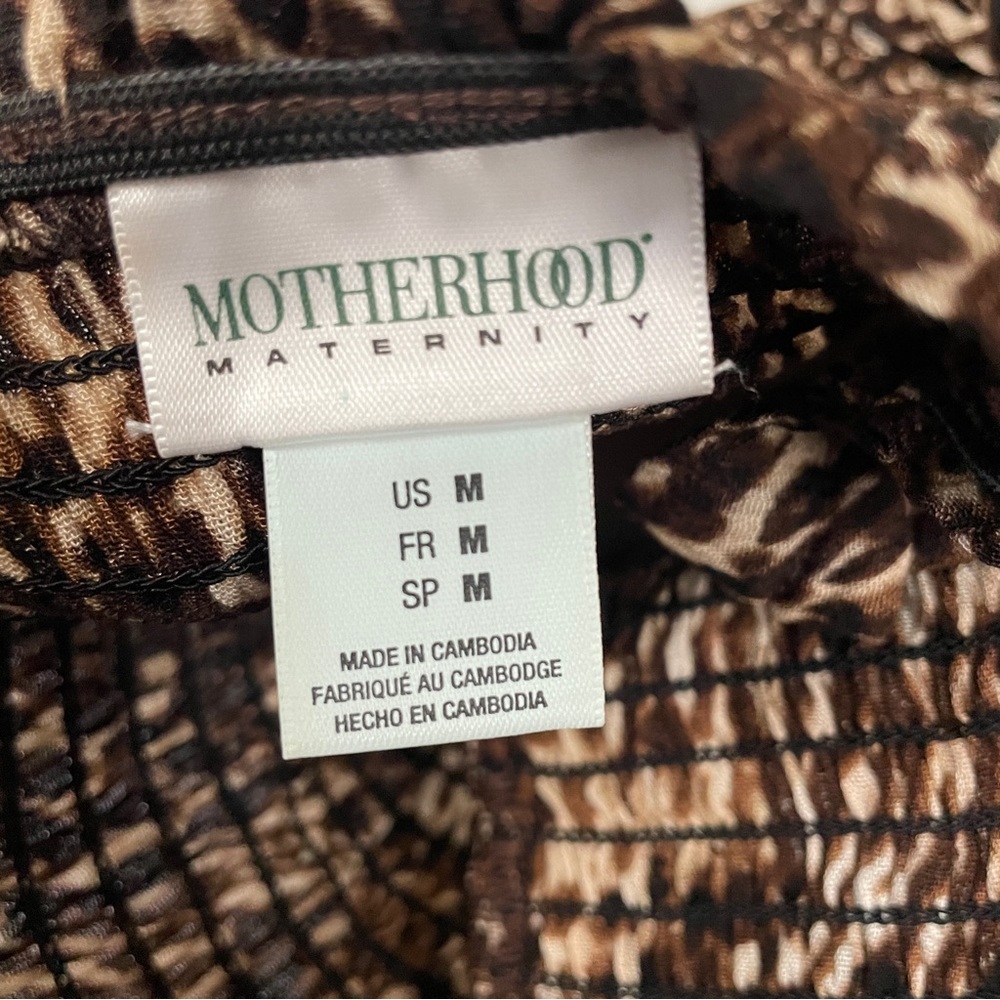 Motherhood Maternity Animal Print Brown Dress  Sz Medium - Picture 7 of 9